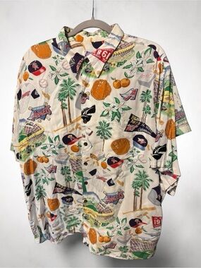 Vintage Reyn Spooner Los Angeles Angels MLB Hawaiian Shirt XXL 2XL